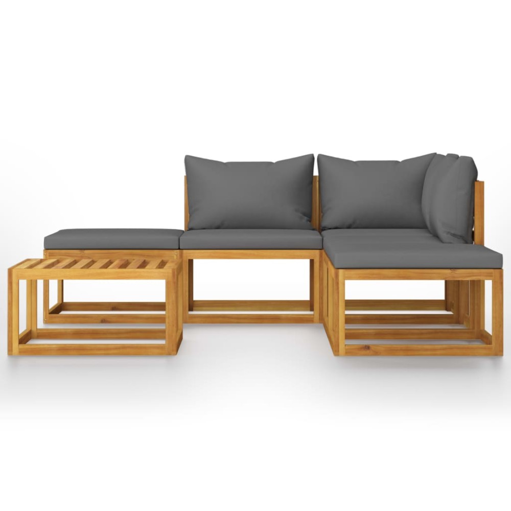 vidaXL Set mobilier grădină cu perne, 6 piese, lemn masiv acacia