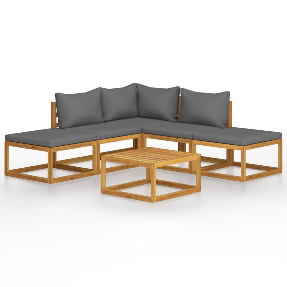 vidaXL Set mobilier grădină cu perne, 6 piese, lemn masiv acacia