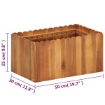 vidaXL Strat înălțat de grădină, 50 x 30 x 25 cm, lemn masiv de acacia