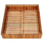 vidaXL Strat înălțat de grădină, 100x100x25 cm, lemn masiv de acacia