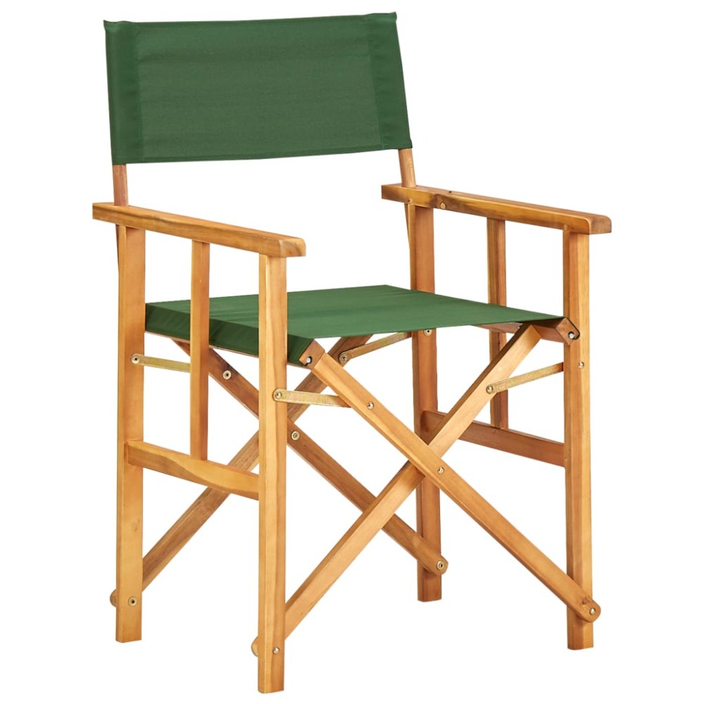 vidaXL Scaun de regizor, verde, lemn masiv de acacia
