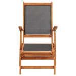 vidaXL Scaun șezlong de exterior, lemn masiv de acacia și textilenă vidaXL Scaun șezlong de exterior, lemn masiv de acacia și textilenă