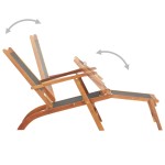 vidaXL Scaun șezlong de exterior, lemn masiv de acacia și textilenă vidaXL Scaun șezlong de exterior, lemn masiv de acacia și textilenă