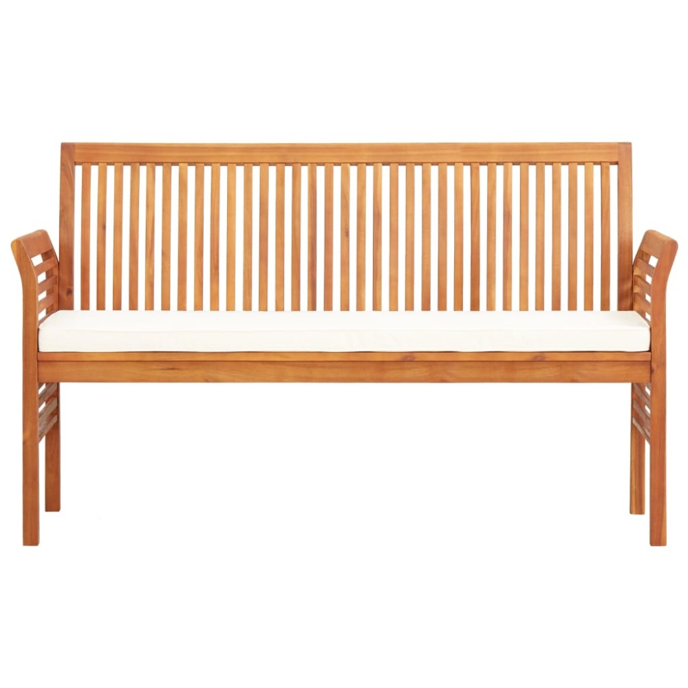 vidaXL Bancă grădină cu 3 locuri &amp; pernă, 150 cm, lemn masiv acacia