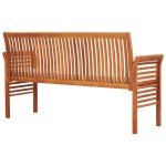vidaXL Bancă grădină cu 3 locuri &amp; pernă, 150 cm, lemn masiv acacia