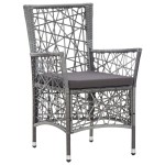 vidaXL Set mobilier de grădină, 9 piese, gri, poliratan vidaXL Set mobilier de grădină, 9 piese, gri, poliratan