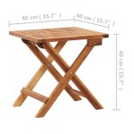 vidaXL Măsuță de cafea pliabilă de gradină, 40x40x40cm, lemn de acacia vidaXL Măsuță de cafea pliabilă de gradină, 40x40x40cm, lemn de acacia