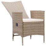 vidaXL Scaune de exterior cu perne, 2 buc., bej, poliratan vidaXL Scaune de exterior cu perne, 2 buc., bej, poliratan
