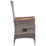 vidaXL Scaune de exterior cu perne, 2 buc., gri, poliratan vidaXL Scaune de exterior cu perne, 2 buc., gri, poliratan