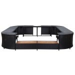 vidaXL Mobilier împrejmuire spa negru 268x268x55 cm poliratan pătrat vidaXL Mobilier împrejmuire spa negru 268x268x55 cm poliratan pătrat