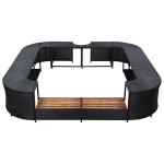 vidaXL Mobilier împrejmuire spa negru 268x268x55 cm poliratan pătrat vidaXL Mobilier împrejmuire spa negru 268x268x55 cm poliratan pătrat
