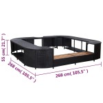 vidaXL Mobilier împrejmuire spa negru 268x268x55 cm poliratan pătrat vidaXL Mobilier împrejmuire spa negru 268x268x55 cm poliratan pătrat