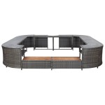 vidaXL Mobilier împrejmuire spa gri 268x268x55 cm poliratan pătrat