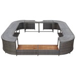vidaXL Mobilier împrejmuire spa gri 268x268x55 cm poliratan pătrat