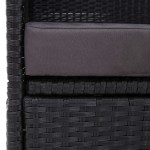 vidaXL Pat canapea de exterior cu copertină, negru, poliratan vidaXL Pat canapea de exterior cu copertină, negru, poliratan