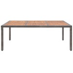 vidaXL Masă de grădină, gri, 200x150x74 cm, poliratan și lemn acacia vidaXL Masă de grădină, gri, 200x150x74 cm, poliratan și lemn acacia