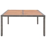 vidaXL Masă de grădină, gri, 200x150x74 cm, poliratan și lemn acacia vidaXL Masă de grădină, gri, 200x150x74 cm, poliratan și lemn acacia
