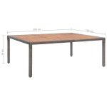 vidaXL Masă de grădină, gri, 200x150x74 cm, poliratan și lemn acacia vidaXL Masă de grădină, gri, 200x150x74 cm, poliratan și lemn acacia
