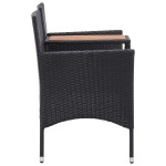 vidaXL Bancă de grădină cu măsuță, 2 locuri, negru, 143 cm, poliratan vidaXL Bancă de grădină cu măsuță, 2 locuri, negru, 143 cm, poliratan