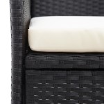 vidaXL Bancă de grădină cu măsuță, 2 locuri, negru, 143 cm, poliratan vidaXL Bancă de grădină cu măsuță, 2 locuri, negru, 143 cm, poliratan