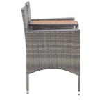 vidaXL Bancă de grădină cu măsuță, 2 locuri, gri, 143 cm, poliratan vidaXL Bancă de grădină cu măsuță, 2 locuri, gri, 143 cm, poliratan