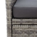 vidaXL Bancă de grădină cu măsuță, 2 locuri, gri, 143 cm, poliratan vidaXL Bancă de grădină cu măsuță, 2 locuri, gri, 143 cm, poliratan