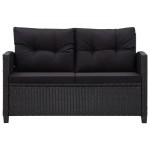 vidaXL Set mobilier de grădină cu perne, 6 piese, negru, poliratan vidaXL Set mobilier de grădină cu perne, 6 piese, negru, poliratan