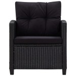 vidaXL Set mobilier de grădină cu perne, 6 piese, negru, poliratan vidaXL Set mobilier de grădină cu perne, 6 piese, negru, poliratan
