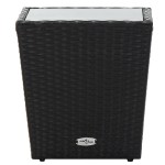vidaXL Masă de ceai negru 41,5x41,5x43 cm poliratan sticlă securizată vidaXL Masă de ceai negru 41,5x41,5x43 cm poliratan sticlă securizată
