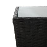 vidaXL Masă de ceai negru 41,5x41,5x43 cm poliratan sticlă securizată vidaXL Masă de ceai negru 41,5x41,5x43 cm poliratan sticlă securizată