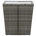 vidaXL Masă de ceai gri 41,5x41,5x43 cm poliratan sticlă securizată vidaXL Masă de ceai gri 41,5x41,5x43 cm poliratan sticlă securizată