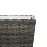 vidaXL Masă de ceai gri 41,5x41,5x43 cm poliratan sticlă securizată vidaXL Masă de ceai gri 41,5x41,5x43 cm poliratan sticlă securizată