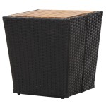 vidaXL Masă de ceai negru 41,5x41,5x43 cm poliratan lemn masiv acacia