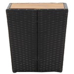 vidaXL Masă de ceai negru 41,5x41,5x43 cm poliratan lemn masiv acacia