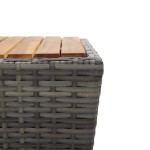 vidaXL Masă de ceai gri 41,5x41,5x43 cm poliratan lemn masiv acacia