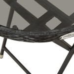 vidaXL Masă de ceai negru 60 cm poliratan sticlă securizată vidaXL Masă de ceai negru 60 cm poliratan sticlă securizată
