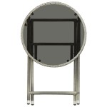vidaXL Masă de ceai gri 60 cm poliratan sticlă securizată vidaXL Masă de ceai gri 60 cm poliratan sticlă securizată