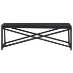 vidaXL Bancă de grădină, negru, 120 cm, poliratan vidaXL Bancă de grădină, negru, 120 cm, poliratan