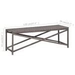 vidaXL Bancă de grădină, gri, 120 cm, poliratan