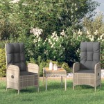 vidaXL Scaune de exterior, 2 buc., gri, poliratan vidaXL Scaune de exterior, 2 buc., gri, poliratan
