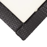 vidaXL Șezlong cu pernă, negru, poliratan vidaXL Șezlong cu pernă, negru, poliratan