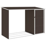 vidaXL Șopron de grădină lemne de foc maro 245x98x159 cm oțel zincat vidaXL Șopron de grădină lemne de foc maro 245x98x159 cm oțel zincat