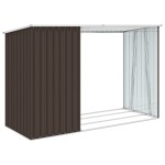 vidaXL Șopron de grădină lemne de foc maro 245x98x159 cm oțel zincat vidaXL Șopron de grădină lemne de foc maro 245x98x159 cm oțel zincat