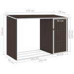 vidaXL Șopron de grădină lemne de foc maro 245x98x159 cm oțel zincat vidaXL Șopron de grădină lemne de foc maro 245x98x159 cm oțel zincat