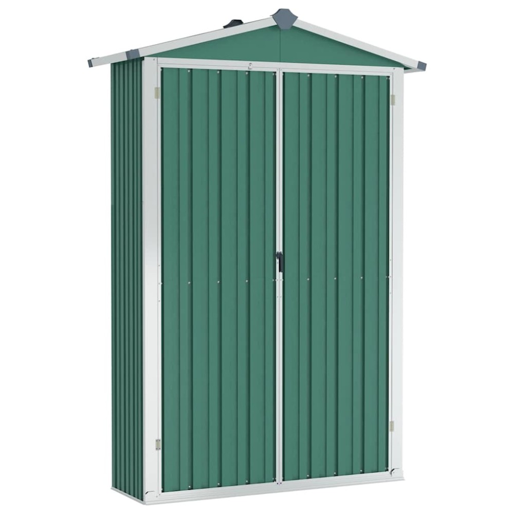 vidaXL Magazie de grădină, verde, 116x45x175 cm, oțel zincat