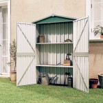 vidaXL Magazie de grădină, verde, 116x45x175 cm, oțel zincat vidaXL Magazie de grădină, verde, 116x45x175 cm, oțel zincat