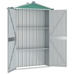 vidaXL Magazie de grădină, verde, 116x45x175 cm, oțel zincat vidaXL Magazie de grădină, verde, 116x45x175 cm, oțel zincat