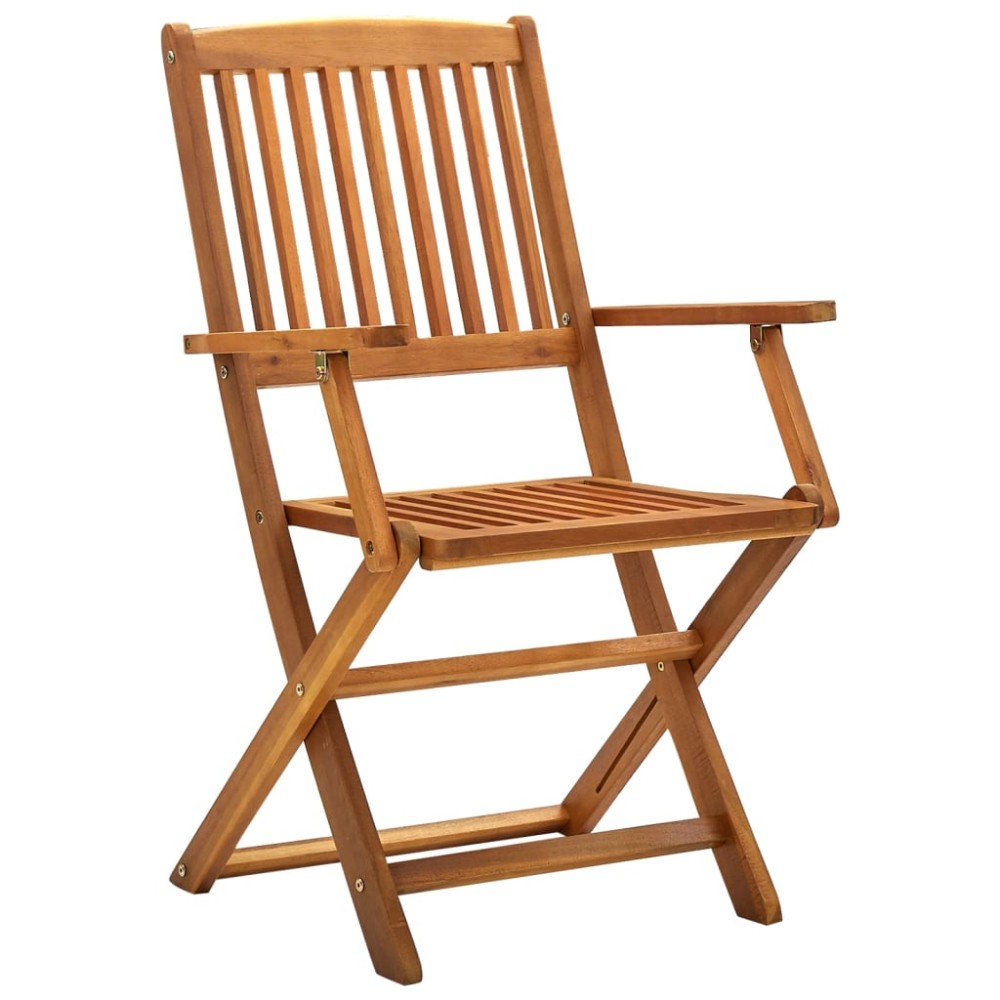 vidaXL Scaune pliabile de exterior, 4 buc., lemn masiv de acacia