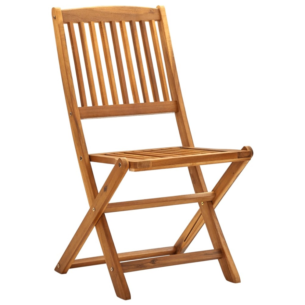 vidaXL Scaune pliabile de exterior, 4 buc., lemn masiv de acacia