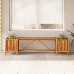 vidaXL Bancă de grădină cu 2 jardiniere, 150x30x40 cm, lemn de acacia vidaXL Bancă de grădină cu 2 jardiniere, 150x30x40 cm, lemn de acacia